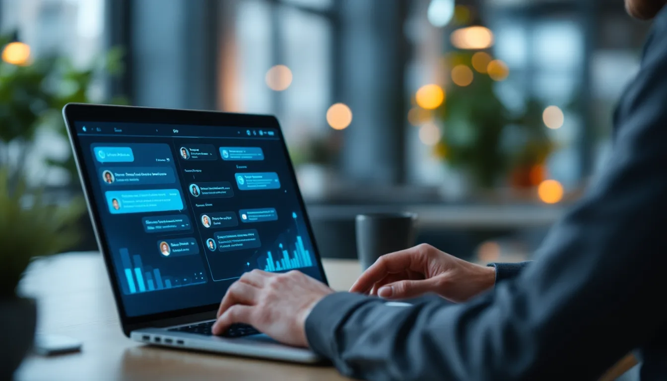 Employee interacting with an AI copilot assistant for instant automated help