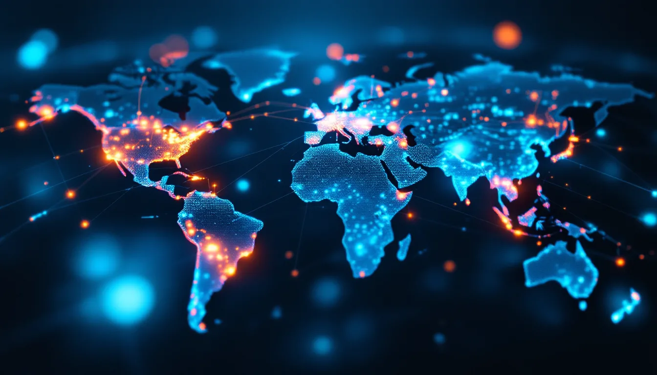 Digital network connecting industries served by Microsoft Copilot Studio solutions