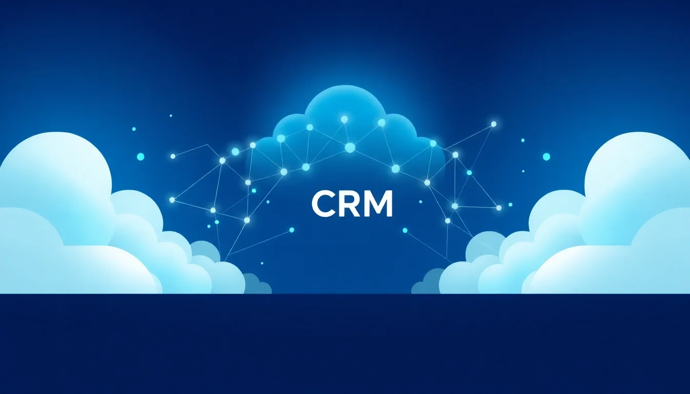 Illustration representing Microsoft Dynamics 365 CRM as a unified, cloud-based customer relationship platform