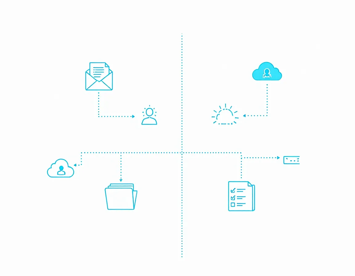 Diagram contrasting Microsoft Copilot and Salesforce Agentforce data sources and default actions