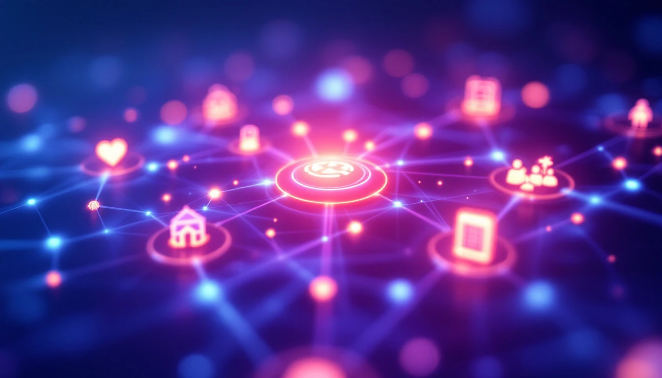 Digital network connecting industries served by Dynamics 365 Field Service solutions
