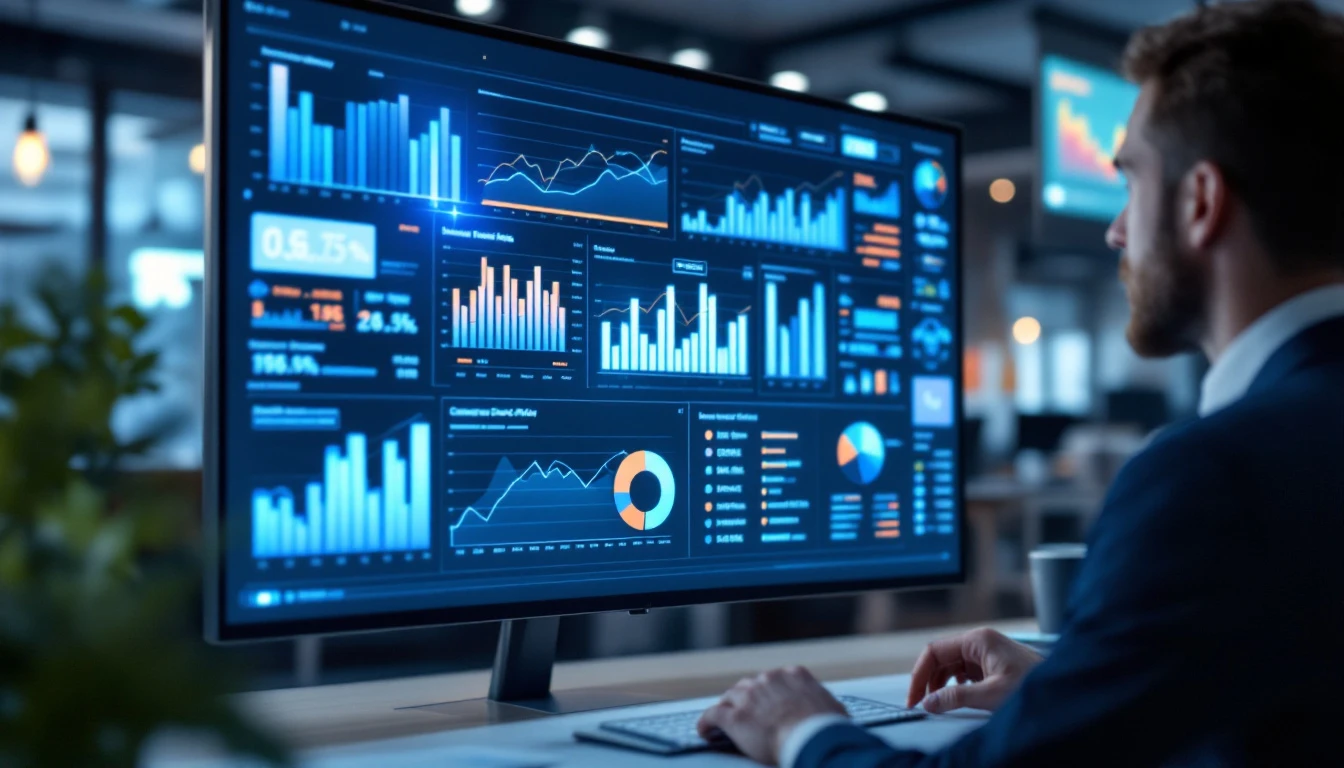 CFO reviewing a real-time financial dashboard in Microsoft Dynamics 365 Finance
