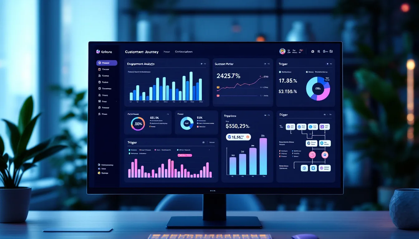 Real-time customer journey orchestration dashboard with engagement analytics