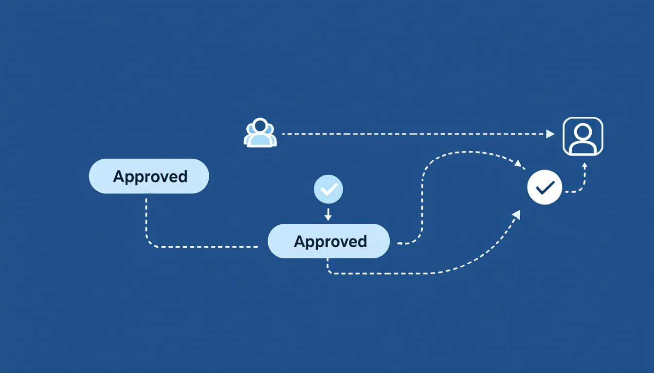 Diagram showing sequential and parallel Power Automate approval workflow branches with a 48-hour escalation path