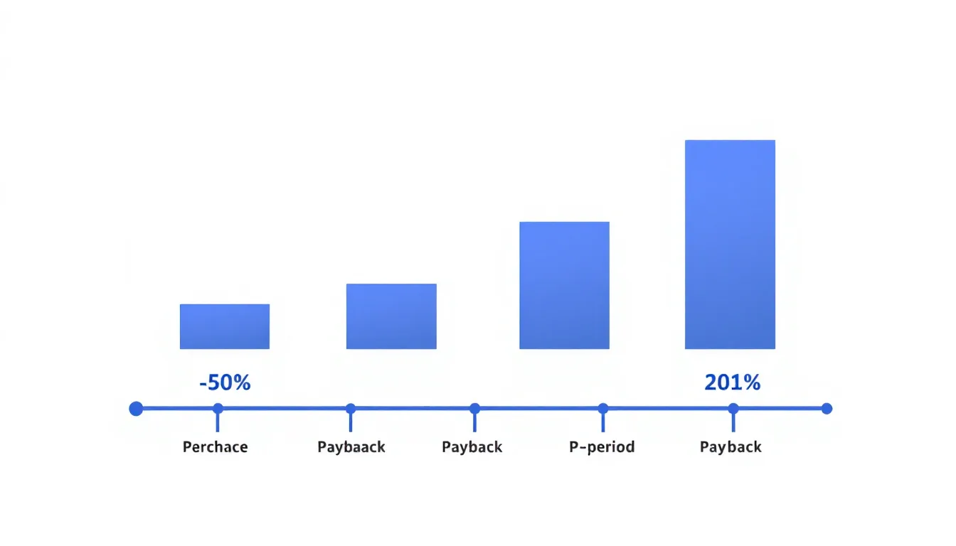 Chart showing typical business process automation ROI range and payback period