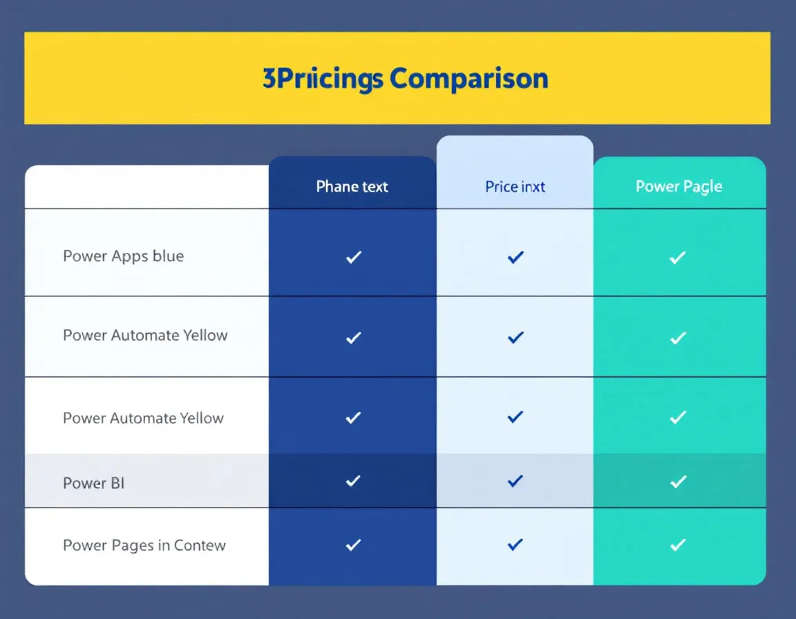 Comparison table of Power Apps Premium, per-app pay-as-you-go, and Power Apps Basic licensing tiers