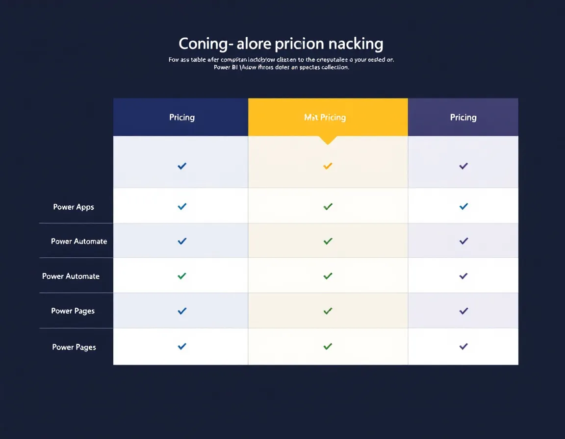 Comparison table of Power BI Free, Pro, Premium Per User, and Fabric capacity pricing tiers