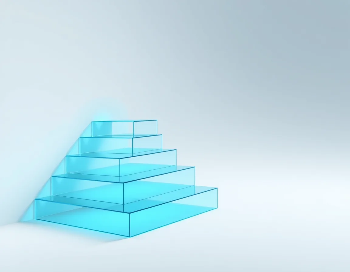 A rising line of glowing steps, representing the fast payback and three-year return of an Azure integration investment
