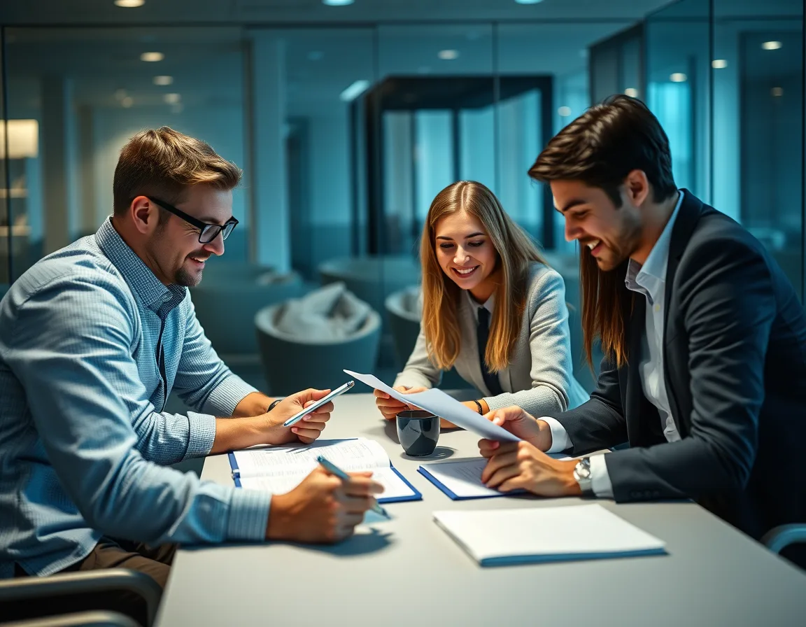 Small pilot team reviewing Copilot results before rolling it out across the business