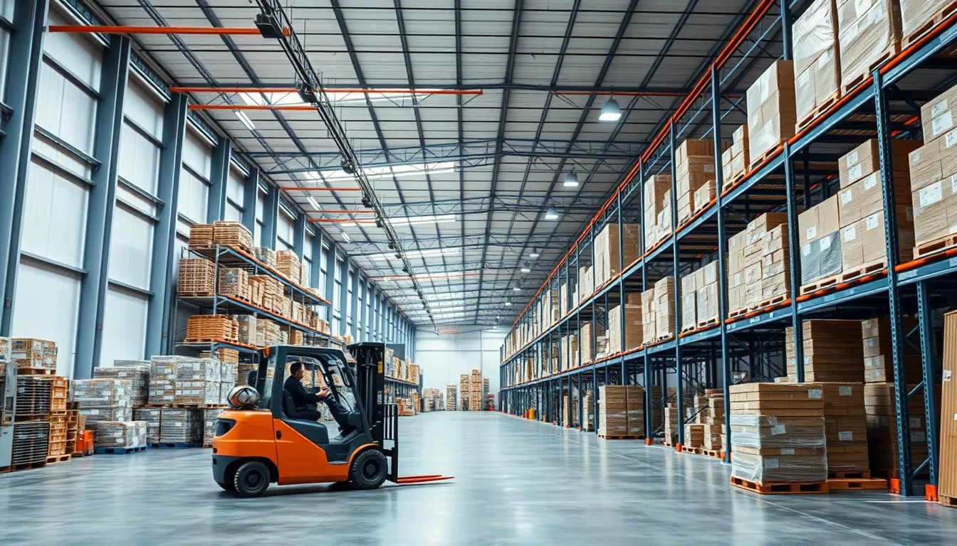 Distribution warehouse with pallet racking, typical of Business Central projects for DFW distributors