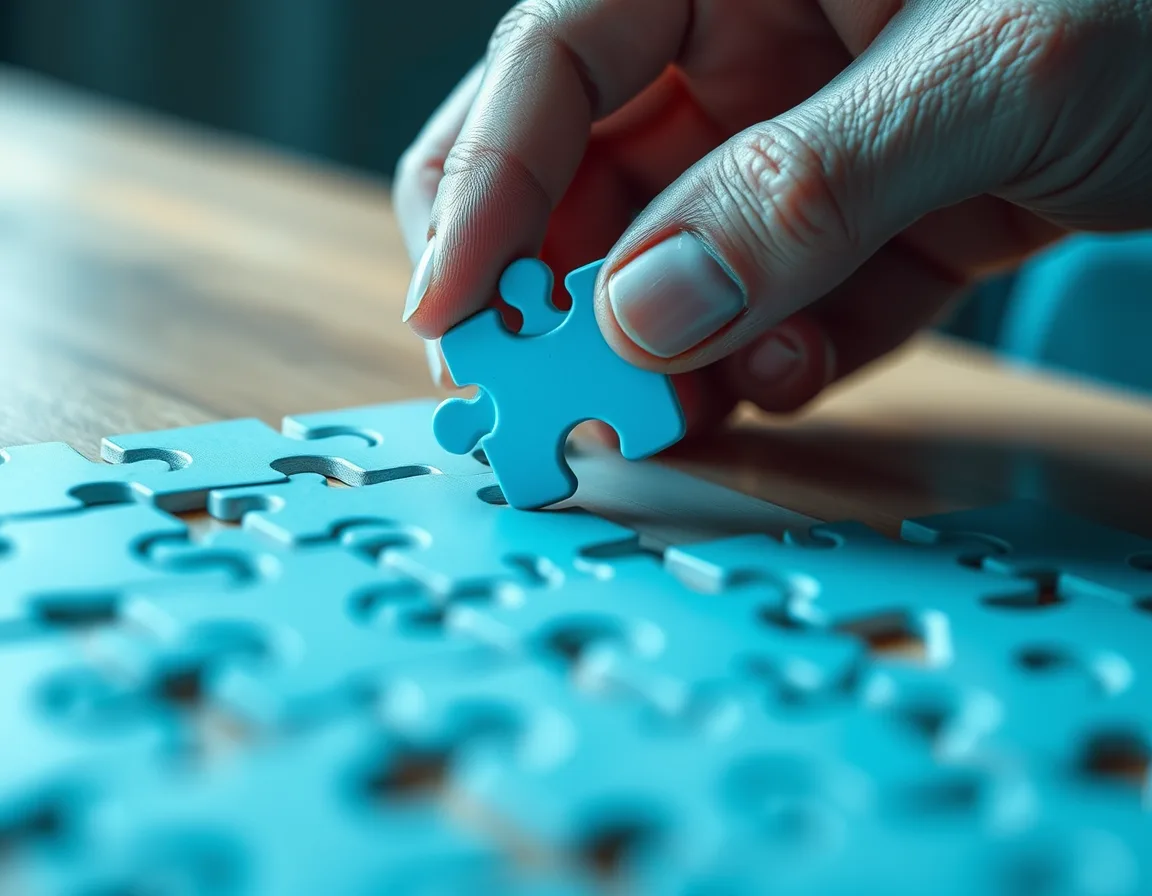 Single puzzle piece being placed, representing scoping an agent to one focused job