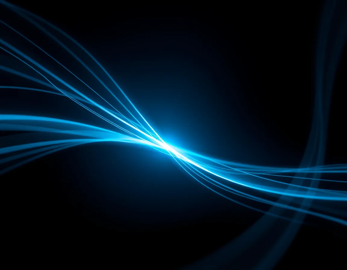 Several streams of light converging into a single point, representing Microsoft Fabric storing data once in OneLake